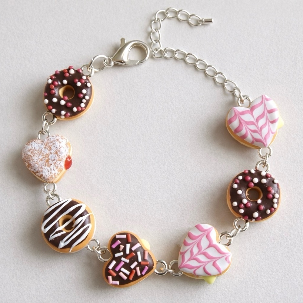 Donut Charm Bracelet - Handmade - Size O/S